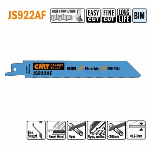 CMT brzeszczot do piły szablastej, H 19 mm, K 0,9 mm, TS 1 mm, TPI 24, 5 szt. – zdjęcie 1