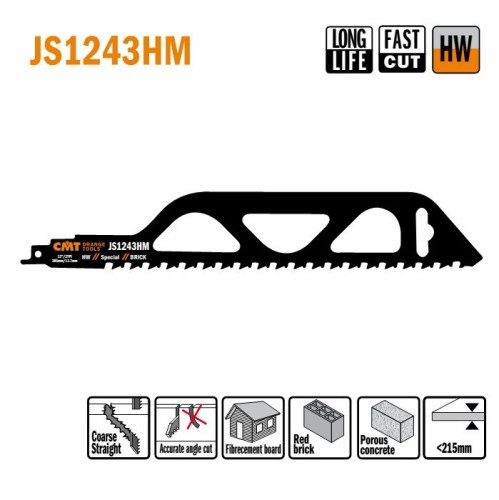 CMT brzeszczot do piły szablastej, H 50 mm, K 1,5 mm, TS 12,7 mm, TPI 2, 1 szt. – zdjęcie 1