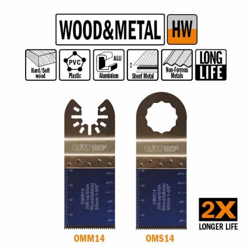 CMT brzeszczot oscylacyjny w 35 i 40, tpi 20 1 szt. uchwyt uniwersalny – drewno i metal – zdjęcie 1