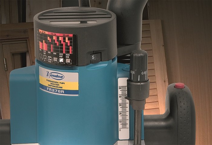 Virutex FR278R Frezarka górnowrzecionowa 1300 W 6000 - 27000 RPM tuleja 8 mm gł. frez0 - 50 mm – zdjęcie 2