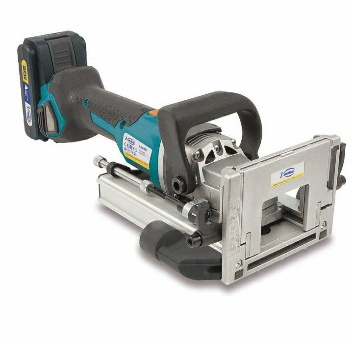Virutex ABB311 - Lamelownica akumlatorowa 20 V 7000 RPM rozm. tarczy 100x22x4 mm max gł frez.20 mm bez bateri i zasilacza – zdjęcie 1
