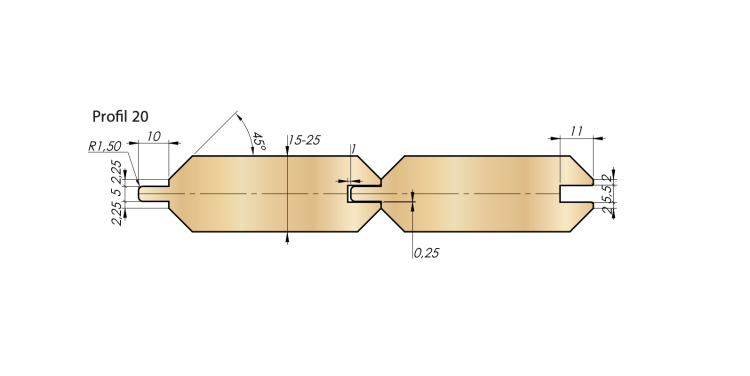 Faba Zestaw frezów do boazerii Z4 HSS 160x40xH35 mm / Profil 20