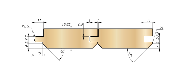 Faba Zestaw frezów do boazerii Z4 HM 160x40xH34 mm / Profil 7b