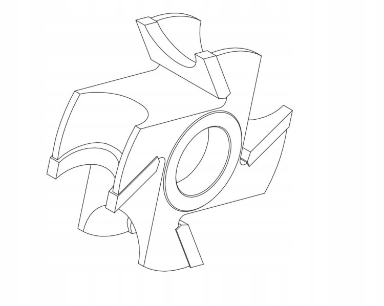 Faba frez nasadzany kulisty półwałek HM R10 125x30x30 mm / prawy+lewy