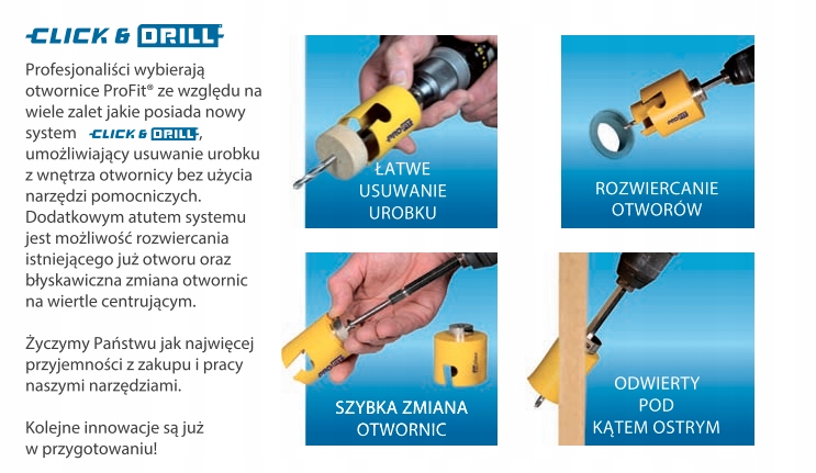 PRO-FIT Zestaw otwornic HM 7 szt.drewno/płyta/PCV