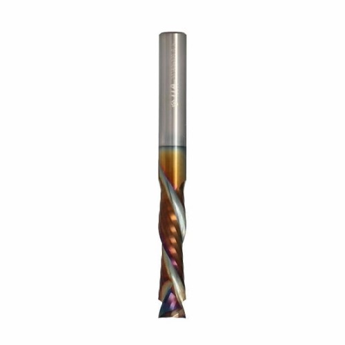 ITA TOOLS frez spiralny wykańczający do drewna / płyty / PCV Z2+2 D8 I35 S8 mm / pozytyw+negatyw / Powłoka Platinium®