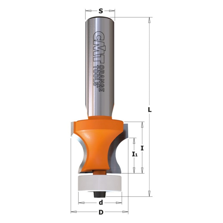CMT Frez dekoracyjny do Corianu R8 D25,4 S12 mm