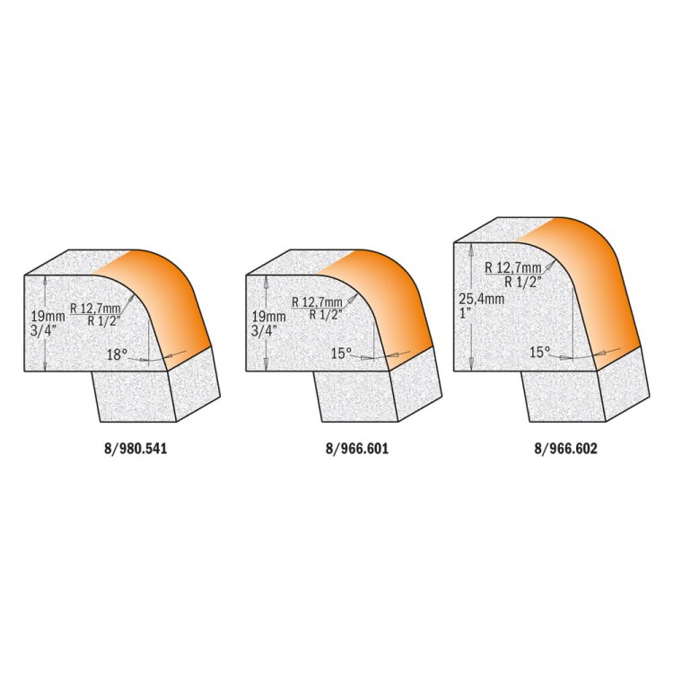CMT Frez dekoracyjny do Corianu 18° R12,7 D54 S12 mm