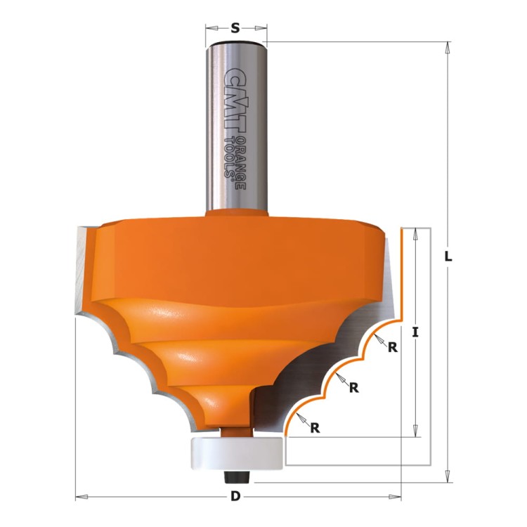 CMT Frez dekoracyjny do Corianu R8 D66,7 I41,3 S12 mm