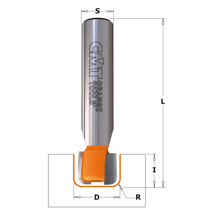 CMT Frez do korytek do Corianu R3,2 D15,87 I12,7 S12 mm