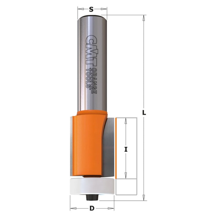 CMT Frez prosty do Corianu z łożyskiem D19,05 I25,4 S12 mm