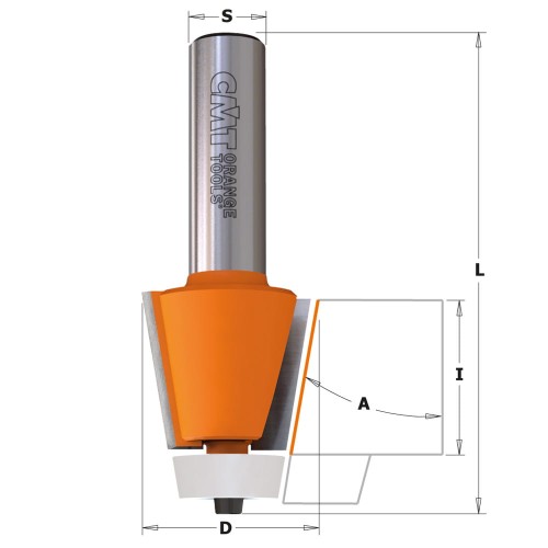CMT Frez fazujący do Corianu z łożyskiem 10° D28,5 S12 mm