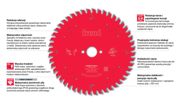 FREUD Piła HM do drewna / sklejki 165x20x36Z / Cięcie uniwersalne