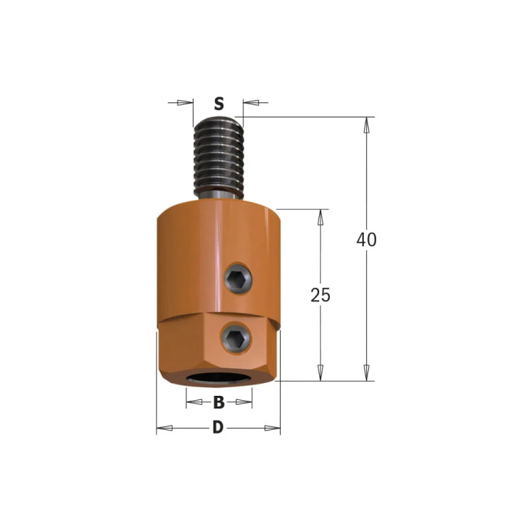 CMT Szybkozłączka do maszyn Ayen, Holzma, Mayer D16 B8 mm / M10 lewa
