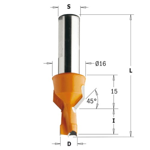 CMT Wiertło nieprzelotowe z pogłębiaczem HM D10 I13 L57,5 S10 mm / lewe
