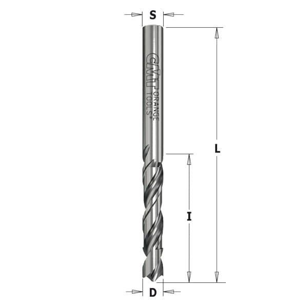 CMT Wiertło nieprzelotowe VHM D2,5 I27 L55 S2,5 mm / lewe