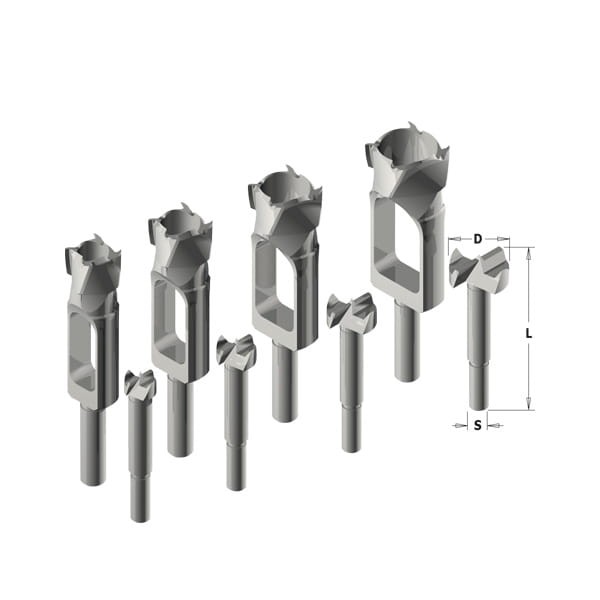 CMT Zestaw sękownik + środkowiec do wycinania wad w drewnie 4+4 szt.