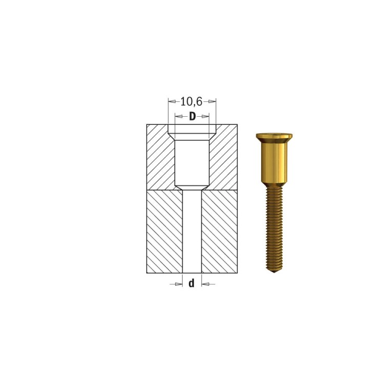 CMT Wiertło do konfirmatów 7,0 x 50 mm prawe