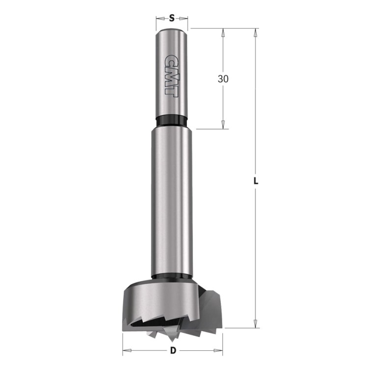 CMT Wiertło puszkowe D20 L90 S8 mm / standard SP / prawe