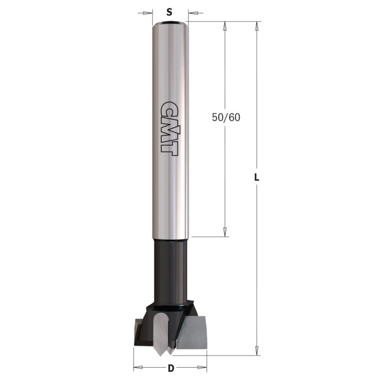 CMT Wiertło puszkowe D24 L90 S10 mm / standard HM / prawe