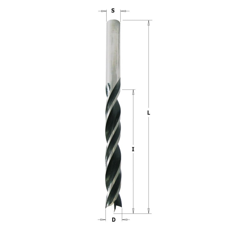 CMT Wiertło nieprzelotowe D15 I100 L160 S10 mm / HSS / prawe