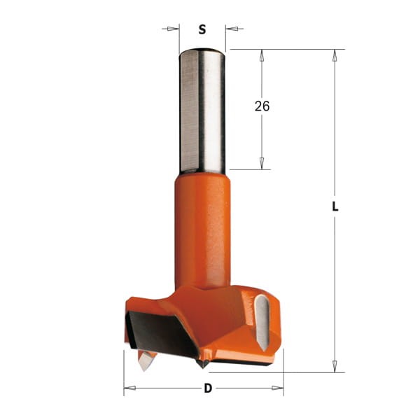 CMT Wiertło puszkowe D60 L70 S10 mm / standard HM / lewe