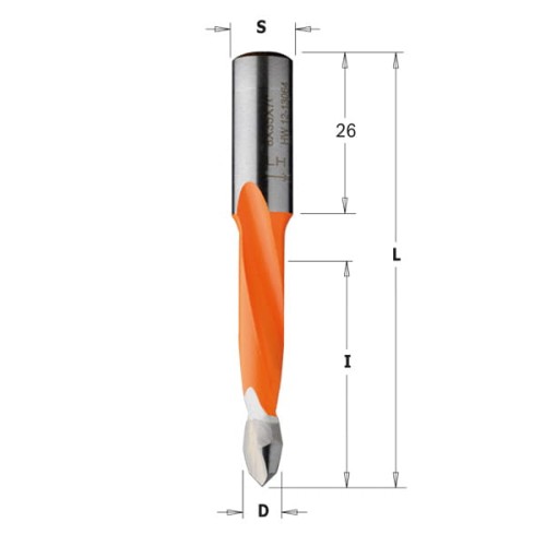 CMT Wiertło przelotowe D5 I35 L70 S10 mm / X-treme HM / lewe