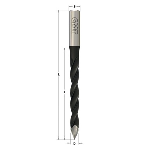 CMT Wiertło przelotowe D10 I70 L115 S10 mm / standard HM / prawe