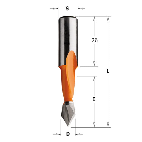 CMT Wiertło przelotowe D5 I27 L57,5 S10 mm / standard HM / prawe