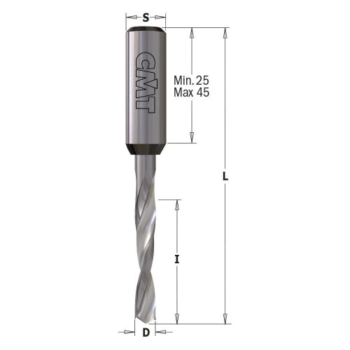 CMT Wiertło nieprzelotowe D4 I27 L70 S10 mm / X-treme VHM / lewe