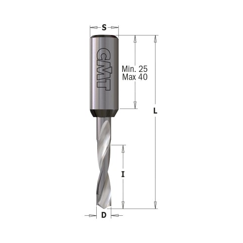 CMT Wiertło nieprzelotowe D6 I22 L57,5 S10 mm / X-treme VHM / lewe